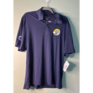 Men’s NWT Polo Shirt Large Navy Blue Short Sleeve Golf Preppy Sporty Athleisure